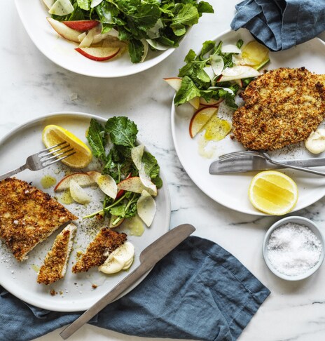 Chicken Schnitzel with Rocket Salad