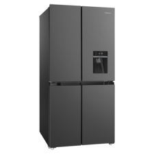 492L Quad Door Fridge - matte charcoal black