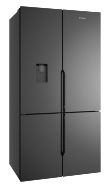 564L Quad Door Fridge - Matte charcoal black